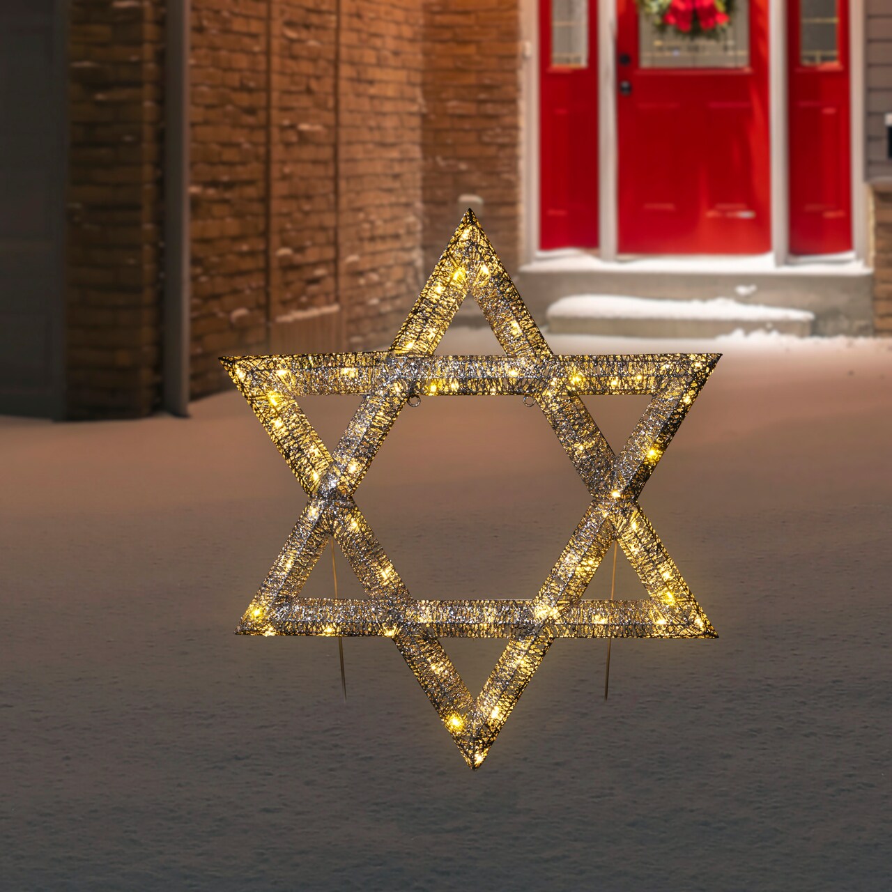 Northlight LED Lighted Sequined Star of David Hanukkah Outdoor Decoration - 36"